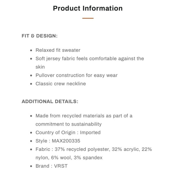 VRST Mens Size M Navy Blue Relaxed Cozy Fit Classic Crew Neck Pullover Sweater - Picture 3 of 9